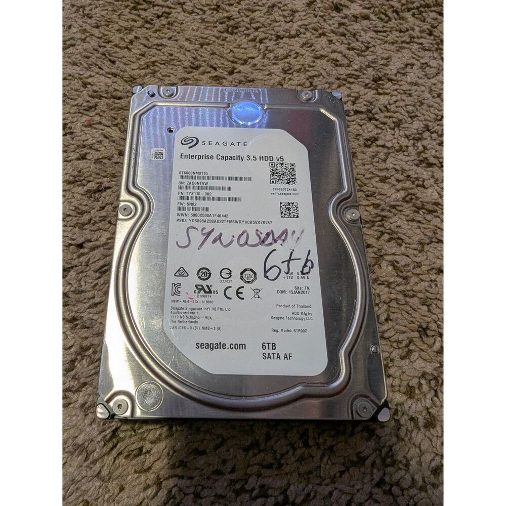 For Parts. Seagate Enterprise Capacity 6TB Hard Drive Hdd 3.5 Sata st6000nm0115